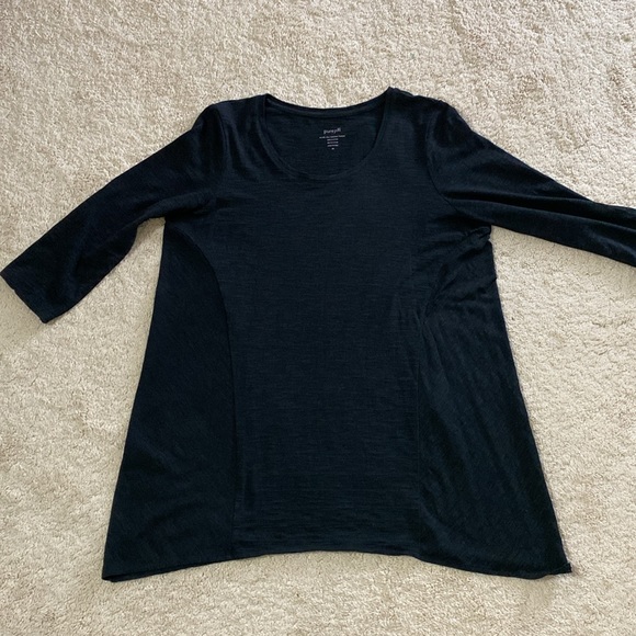 J. Jill Pure Jill Swing Tunic Slub Cotton Blend 3/4 Sleeve Lightweight Top Sz M - Picture 12 of 12